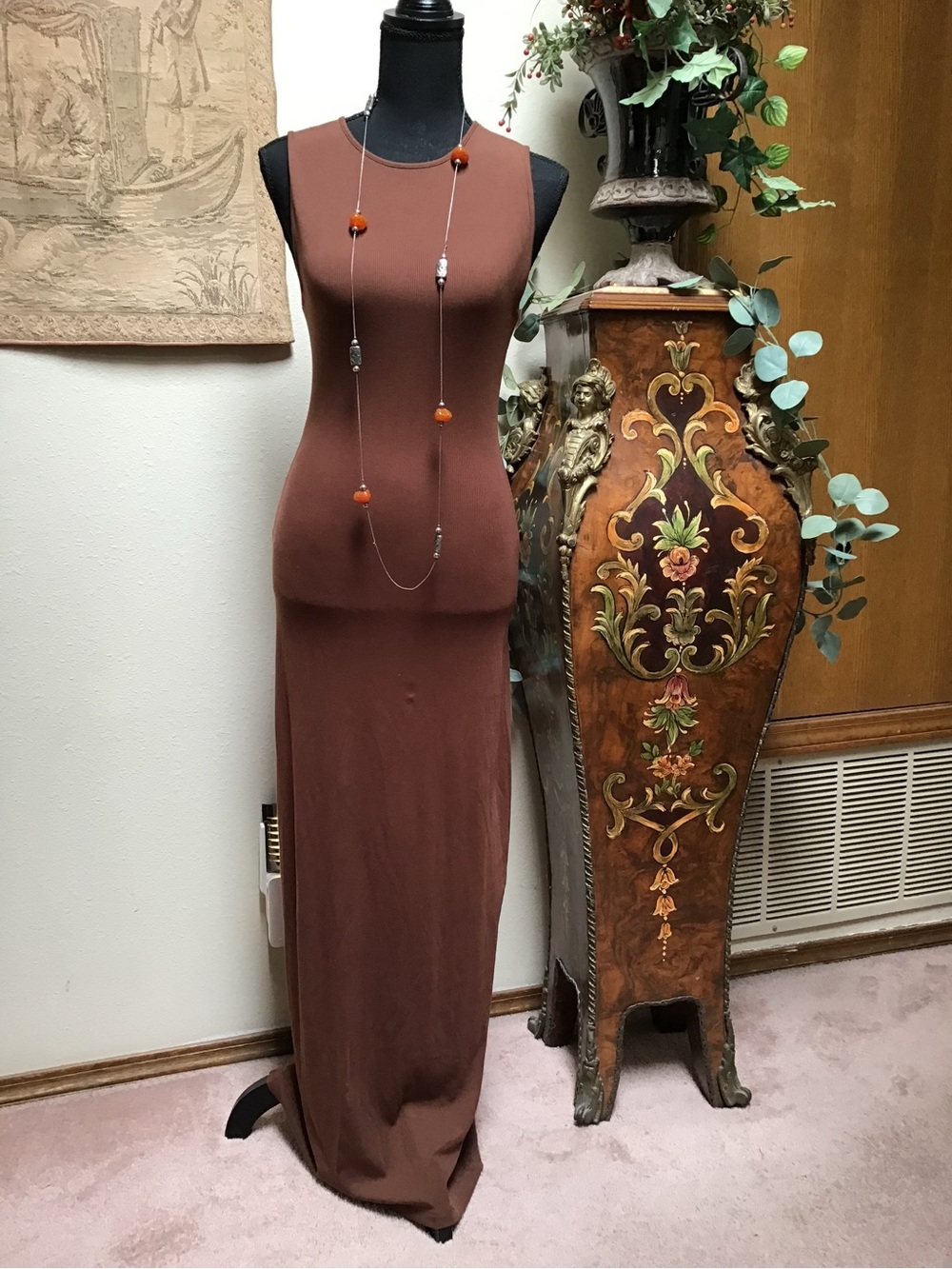 Quince Brown Sleeveless Maxi Dress